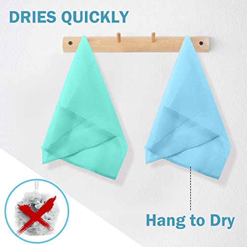 16 Pcs Exfoliating Washcloth Towel 35 Inch Exfoliating Bath Cloth Exfoliation Japanese Washcloth Nylon Bath Wash Towel Korean Body Scrubber Exfoliating Wash Cloth Shower Sponge Loofah For Women Men #TOP2