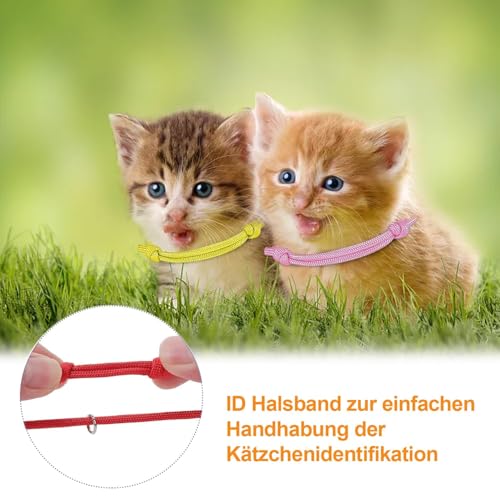 12 Stück Welpen ID Halsbänder, Welpenhalsbänder Einstellbar Soft Welpen Halsbänder, für Kleine Katzen, Hunde Welpen für Neugeborene Haustiere, 12 Farben