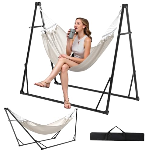 WUDLEP Double Camping Hammock with Space Saving Steel Stan, Travel Beach Yard Outdoor Camping, Instant Portable & Durable Hammocks Stand, Premium Hammock with Carrying Bags WUDLEP Double Camping Hammock with Space Saving Steel Stan, Travel Beach Yard Outdoor Camping, Instant Portable & Durable Hammocks Stand, Premium Hammock with Carrying Bags