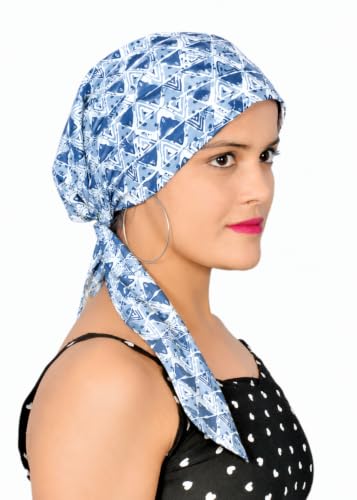 Image of Pure Cotton Double Layer Head Scarves Hair Wrap Cap, Adjustable Free Size Head Cover for Women, Girls, Under Helmet Cover