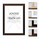 JCNORD MDF Walnussfarbener Holz Bilderrahmen 18x24 cm mit bruchsicherem Acrylglas | Moderner Fotorahmen für Wände und Tische