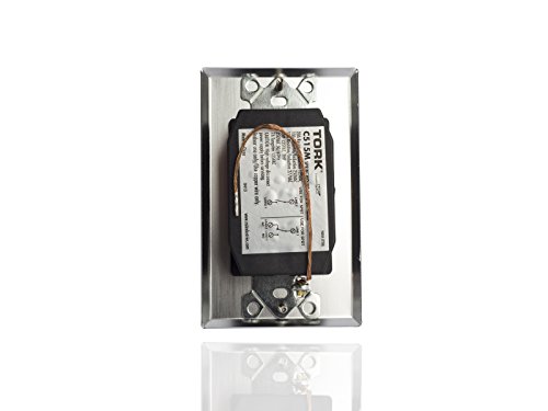 Nsi Tork C515M Spring-Wound In-Wall Twist Timer With Commercial Style Metal Plate And 15-Minute Length For Automatic Shutoff Of Motors Or Lights, #12Awg, Metal-Brushed Aluminum #TOP2