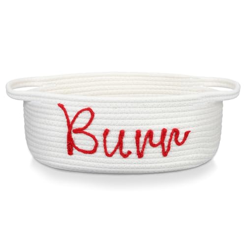 Yookeer Burr Basket Christmas Woven Burr Storage Basket with Handle Decorative Organizer Box for Christmas Gifts Winter Party Favors and Decorations Women Men