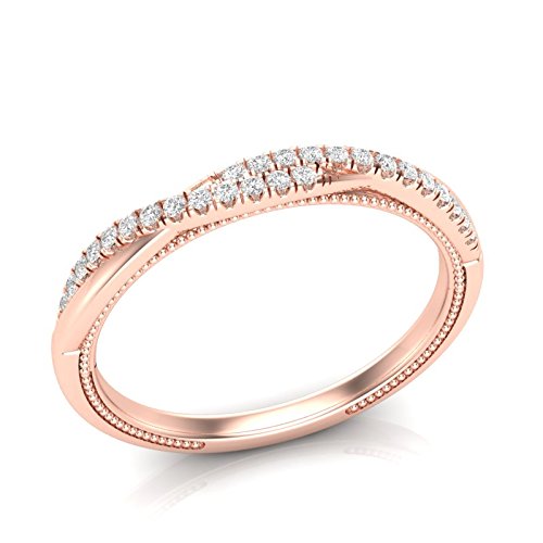 Rose Gold Twisted Band Infinity Wedding Band Vintage Band Art Deco Antique Band Milgrain Band Diamond Band Unique Band Filigree Design Stackable Band Art Deco Band For Her Real Diamonds I Quality