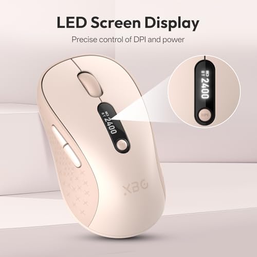 Image of XBG B15Pro Tri-Mode Wireless Bluetooth Mouse with LED Display for Laptop