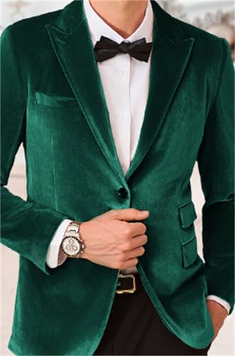 Yarizm Velvet Blazer for Men's Wedding Jacket for Dinner Party Prom Tuxedo Jackets Slim Fit Two Button Suit Blazer4