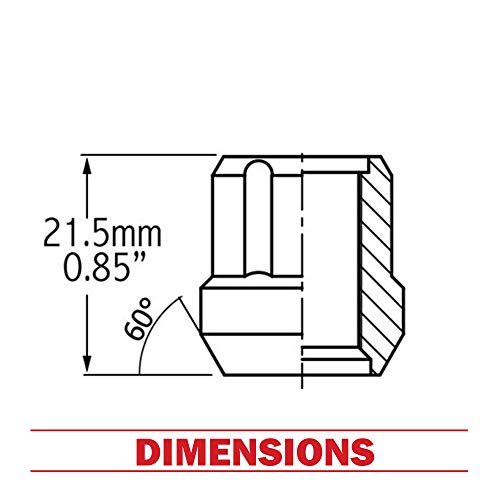 image for Wheel Accessories Parts Set of 20 Chrome M12x1.25 Small Diameter Lug N