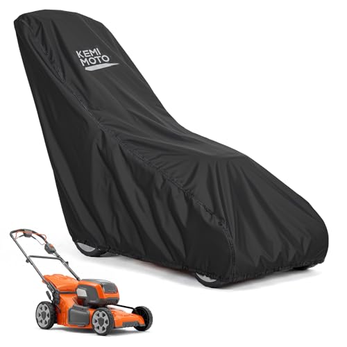 KEMIMOTO Walk Behind Lawn Mower Cover with Windproof Buckle - Lightweight Breathable 210D