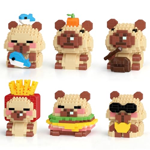 Image of HIGH GODO Capybara Party Favors Mini Building Set, 1202PCS Cute Capybara Animals Set for Goodie Bag Stuffers, Party Favors Birthday Easter Gift for Adult Teens 14+(Not Compatible with Major Brand)