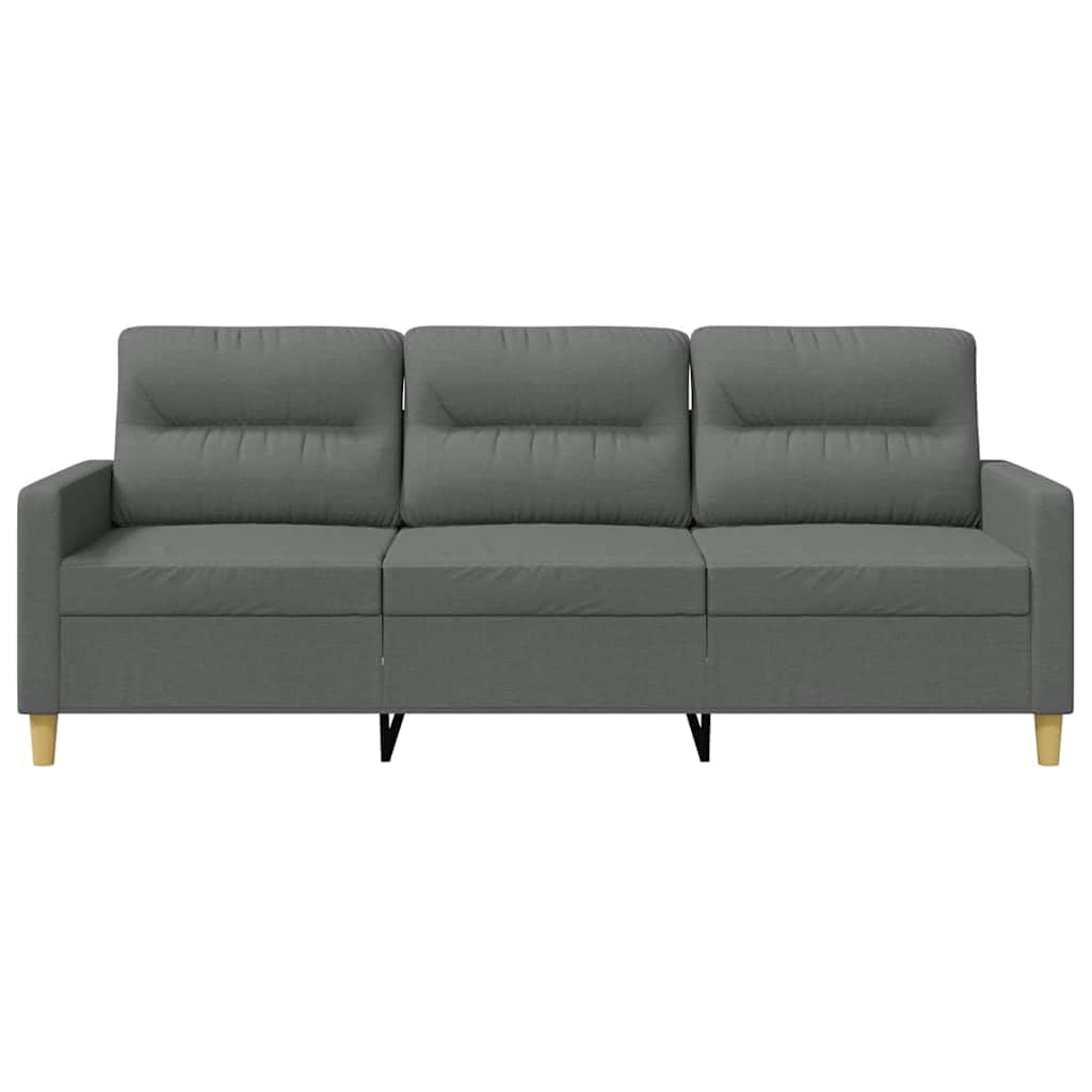 vidaXL Canapé à 3 Places Gris foncé 180 cm Tissu