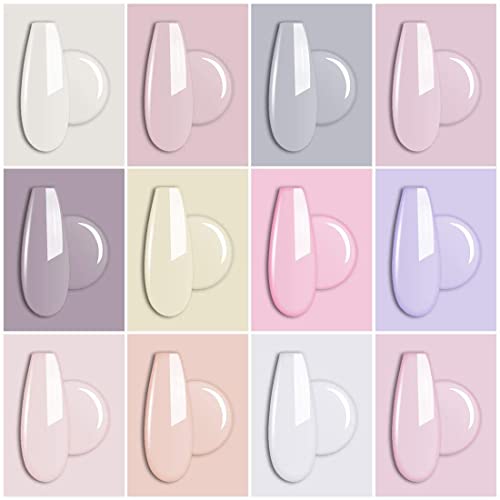 Aimeili Transparent Jelly Milky White Sheer Pink Nude Gel Polish Kit, Soak Off Sheer Gel Nail Polish Set Of 12Pcs X 8Ml - Kit Set 3 #TOP1