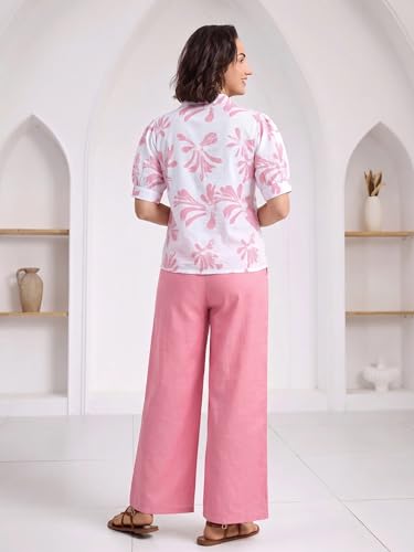 Image of TOPLOT Printing Cotton Crop-Tops Set for Woman || Co ord Set for Women Stylish (5248)