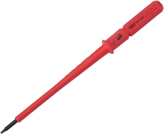 Draper 24737 XP1000 VDE Plain Slot Interchangeable Screwdriver Blade ,Red and Yellow, 3 x 100mm