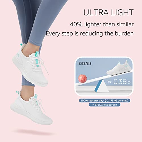 Stq Tennis Shoes Womens Walking Shoes Arch Support Slip On Sneakers For Nursing White Size 6.5 #TOP3