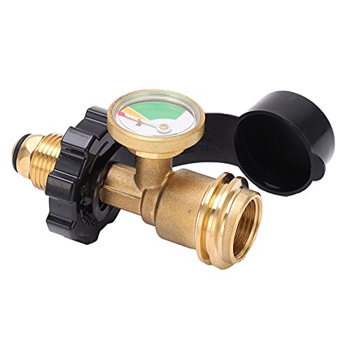Culnflun Propane Tank Adapter POL US Standard Thread Luminous Pressure Gauge Adapter Gas Tank Converter