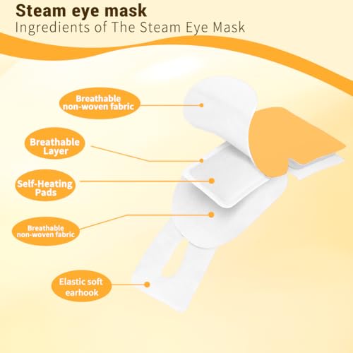 16 pacotes de máscara a vapor, compressa quente para olhos secos, máscaras de olhos aquecidas, prese