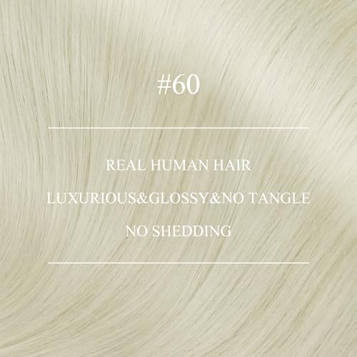 Image of YoungSee Nano Ring Hair Extensions Human Hair Platinum Blonde Nano Bead Hair Extensions Human Hair Blonde Nano-Link Hair Extension Blonde Nanotip Extension Real Human Hair for Long 24inch 50s 50g