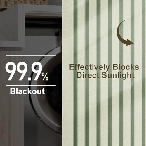 Blackout Laundry Dust-Proof Curtain, Cabinet Wardrobe/Closet Storage Curtains with Slide Rail, Privacy Protection for Under Counter Kitchen, Green (W 60cm x H 100cm)