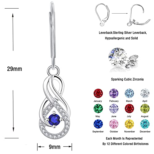 Starchenie Infinity Dangle Earrings For Women Sterling Silver September Birthstone Drop Earrings,Birthday Gift For Women Girls #TOP4