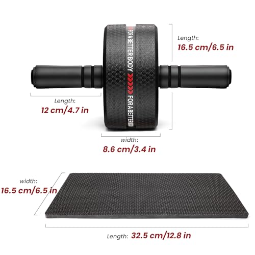 Image of Ab Roller Wheel. Abdominal Training Roller for Men /Women, Abdominal Wheels Widened to 3.4 inch, Rubber Tread of The Abdominal Wheel Upgraded, Max Weight 490 lbs
