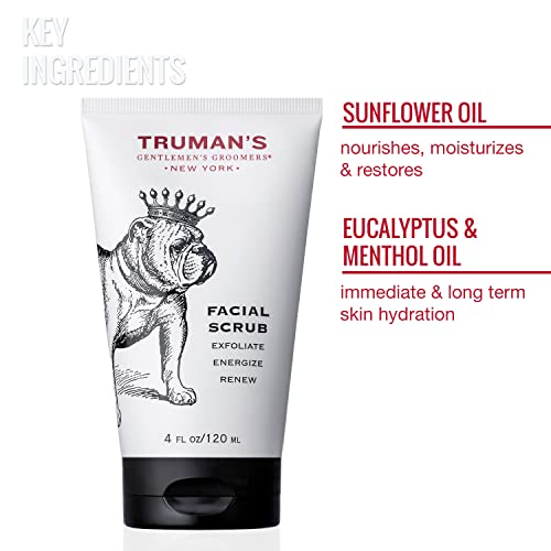Truman's Gentlemen's Groomers Men’s Renewing Daily & Pre-Shave Exfoliating Facial Scrub, 4 Oz #TOP5