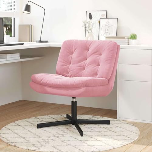 Genérico Sillón Relax Giratorio Manual Rosa 63 x 75 x 76 cm Terciopelo,Mobiliario,Sillas,Rosa,13.7 KG,42007363