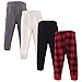 Hudson Baby Unisex Baby Quilted Jogger Pants 4pk, Buffalo Plaid, 3-6 Months