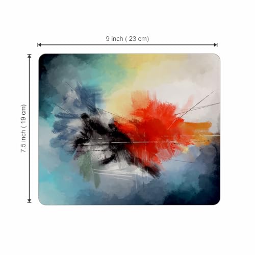 Image of My Print Shop Abstract Watercolor Mouse Pad 9 x 7.5 Inch (23 x 19 cm) | Artistic Paint Splash Design | Non-Slip Rubber Base | Smooth Surface | 3mm Thick Mouse Pad for Office, Home & Study