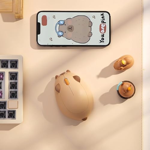 Miniatura 8 de Akko Ratón Inalámbrico Con Temática De Gato, 3200 Dpi, Conexión Triple, Bluetooth 3.0 5.0 Receptor Usb A De 2.4 G, Clic Silencioso, Diseño De Dibujos Animados Para Portátil Pc Capibara