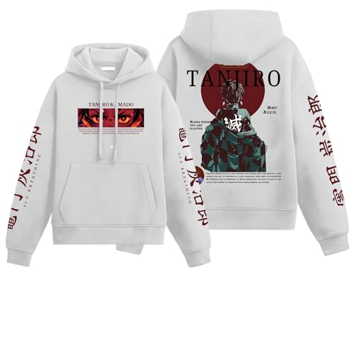 Image of Anime Inspired Design Unisex Pullover Hoodie, Black, Graphic Print Front and Back