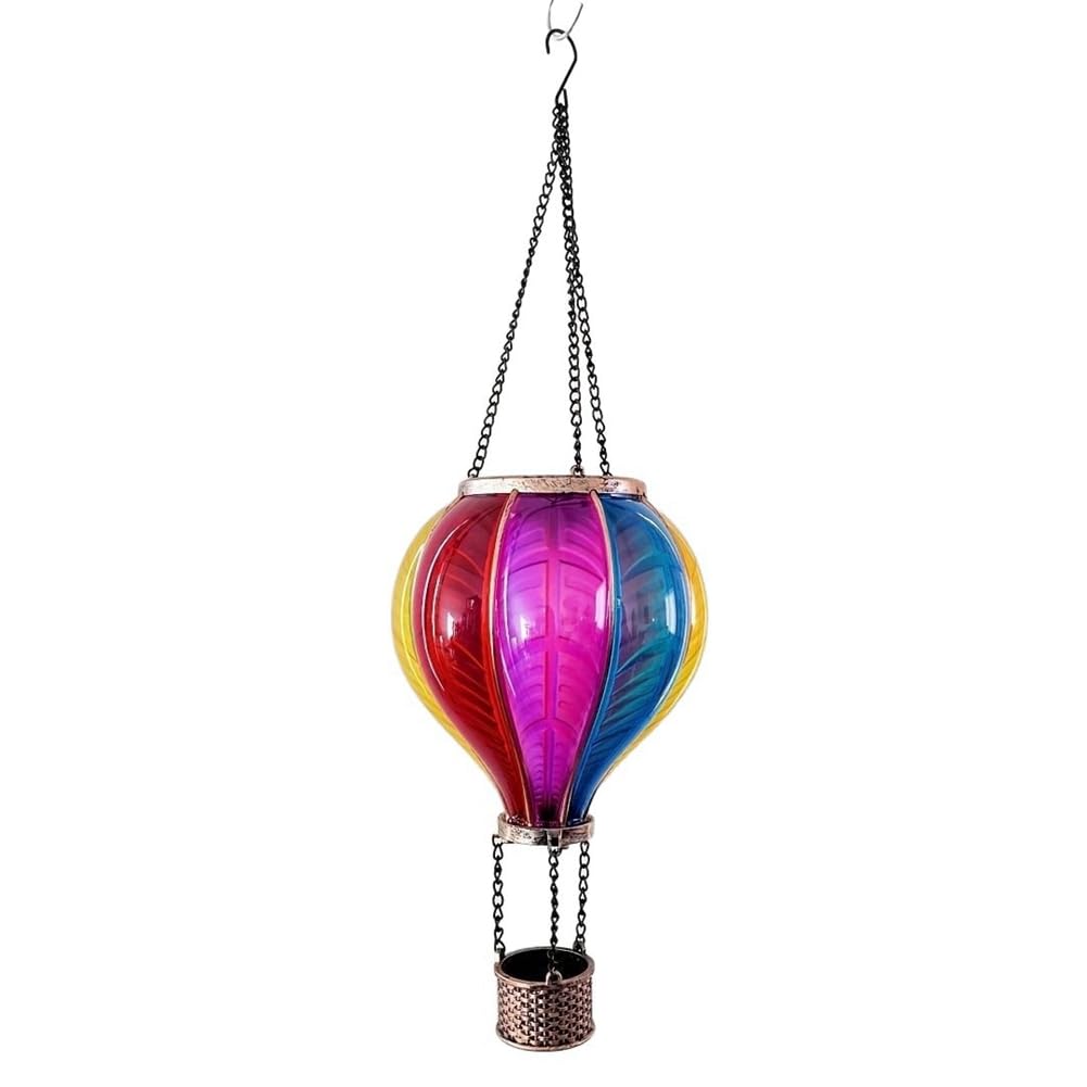 Hndhbfgrt Waterproof Solar Lantern for Outdoor Garden Decor, Hot Air Balloon Style for Yard Tree, Gift for Mom Lovers