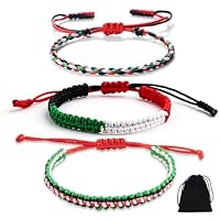 3 Stück Palestine armband palästina armband Geflochtenes Armband mit Palästinensischer Flagge Geeignet Rettung des Gaza Freundschaftsarmbands Unterstützung für Palästina