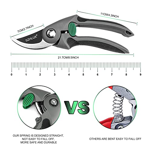 Szhlux Pruning Shears, Premium Sk5 Carbon Steel Blades Hand Pruner For Garden, Sharp Precision Pruning Scissors, 5/8’’ Plant Clippers， Tree Trimmers #TOP2