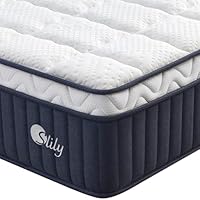 slily 12 Inch King Size Mattress for Back Pain, 5ft Hybrid Mattress with Supportive & Comfortable, 7-Zone Pocket Sprung Memory Foam Cooling Bed Mattresses, 30cm Deep Medium Firm 150 X 200cm
