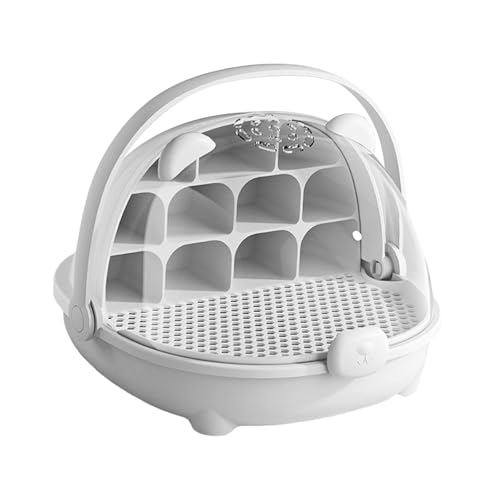 WeiLaiKeQi Silkworm Breeding Box, Insect Feeding Box, Habitat Cage,Clear Small Animal Breeding Container, Silkworm Transport Container, Gray