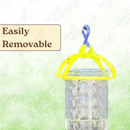 Image of Hanging Bird Feeder for Outdoor Garden - Large Plastic Wild Bird Food Feeder Station for Balcony, Yard & Patio (2 Pack of Water)