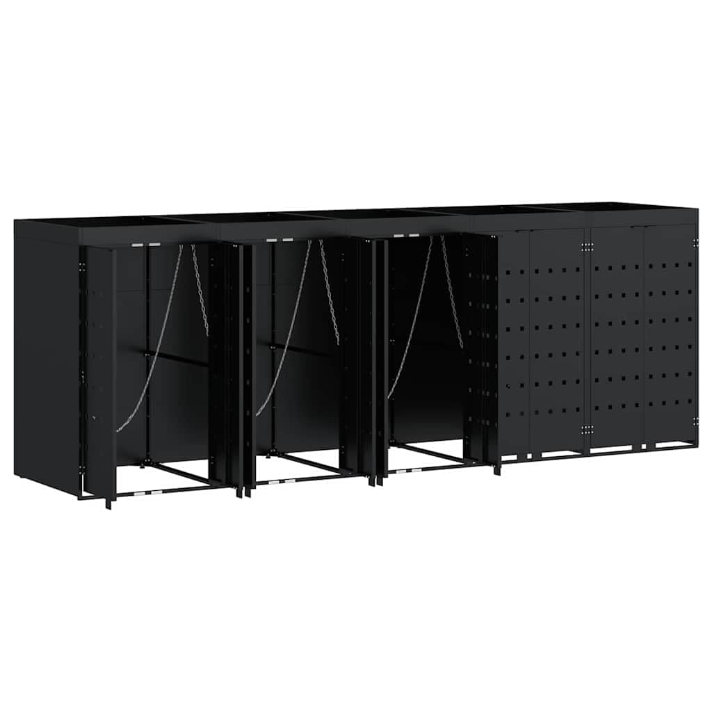 Almacenamiento de Cubos Wheelie para 5 Cubos Negro,Casa y jardín,Productos del hogar,Accesorios para contenedores de residuos,Soportes para contenedores de residuos,116.2kg-3394741