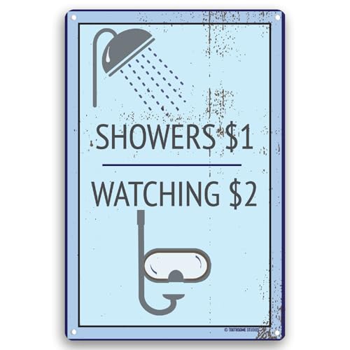 Cartel divertido para piscina 12" x 8" metal miniatura 1
