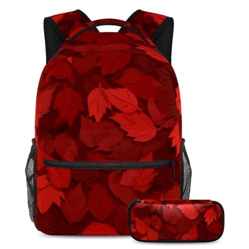 Sac à dos grande capacité pour étudiants avec trousse assortie imprimé multicolore
