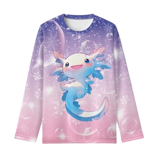 Image of Girls Cartoon Print Long Sleeve Graphic Tee Casual Crew Neck T-Shirts for 3-16 Years Little Girls