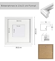 IDEAL TREND 3D Objektrahmen Bilderrahmen mit Passepartout & gehärtetem Glas Holz MDF Rahmen Foto Poster: Farbe: Braun | Format: 23x23 – Ansicht 5