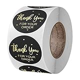 Thank You for Your Order Stickers - 500Pcs 1inch Thank You Stickers Small Business Essentials Elegant Labels for Supporting My Business Supplies Packing, Business, and Gifts