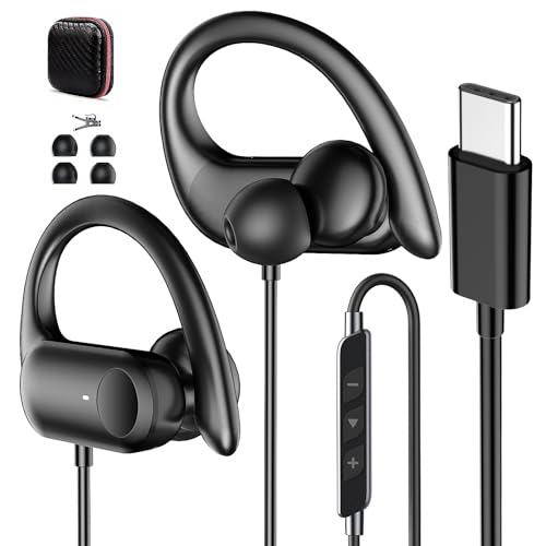USB C�C���z�� �L���I�[�o�[�C���[�w�b�h�z�� iPhone 17e 17 16 Pro Max 16e 15/iPad A16 11 10th�p Type C �C���z�� �X�|�[�c�R�[�h�w�b�h�Z�b�g �C���[�t�b�N&�}�C�N�t�� Samsung S26 S2