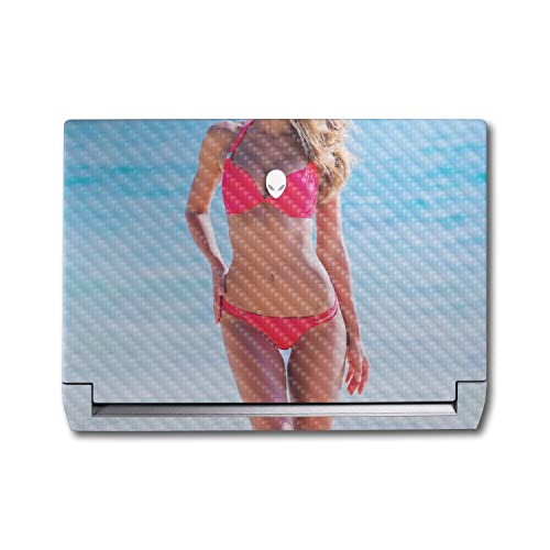 Image of MightySkins Carbon Fiber Skin Compatible with Alienware M17 R5 (2022) Full Wrap Kit - Bikini | Protective, Durable Textured Carbon Fiber Finish | Easy to Apply & Change Styles | Made in The USA