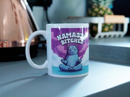 Reactive Brands MUGEMS Namaste Bitches Mug, Funny Yoga Cup, White, Funny - Image 4