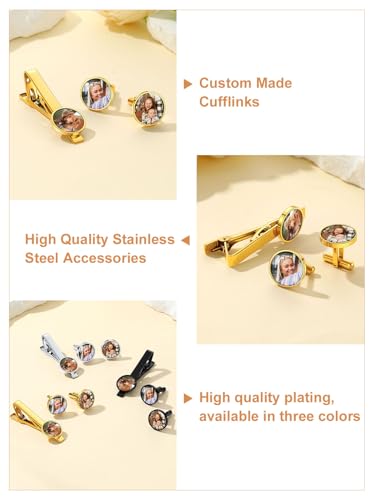 Set personalizado de mancuernillas y prendedor para hombre miniatura 4