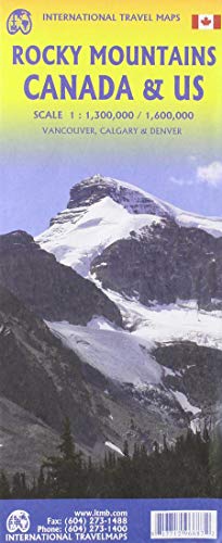 Rocky Mountains of Canada & US Travel Reference Map 1:1.3M/1.6M