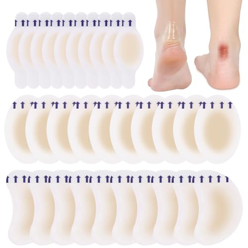 XPEX 30 Parches para Ampollas, Parches Hidrocoloides para Pies Protectores invisibles para talón y protector, parches para ampollas, parches para ampollas en los pies
