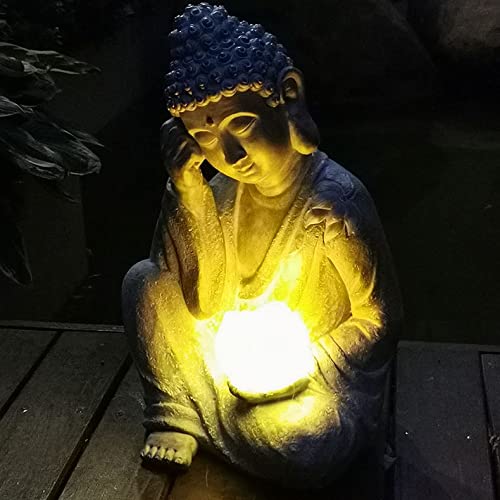 Amazon.co.jp: 屋外用彫像 太陽座仏像 アジアの庭の装飾 仏の太陽の光