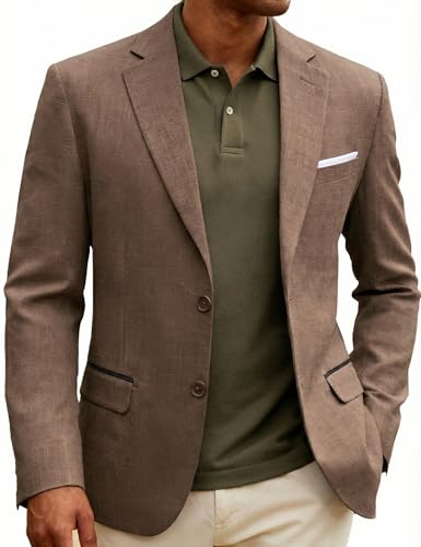 Image of Barry.Wang Mens Casual Blazer Suit Jacket Two Buttons Sport Coat Lightweight Homecoming Business Daily Wedding Dress
